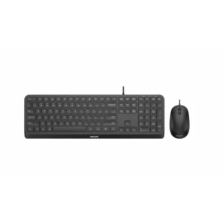 Kit tastatura si mouse Philips cu fir negru SPT6207