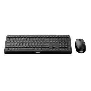 Kit mouse si tastatura wireless Philips negru SPT6407