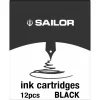 Cartuse cerneala Sailor Jentle Black set 12 buc