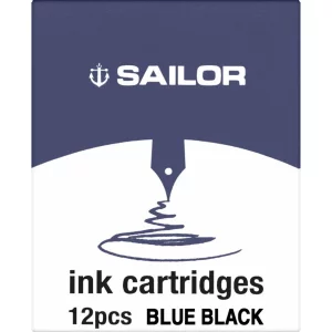 Cartuse cerneala Sailor Jentle Blue Black set 12 buc