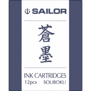 Cartuse cerneala Sailor pigment Souboku Blue-Black  set 12 buc.