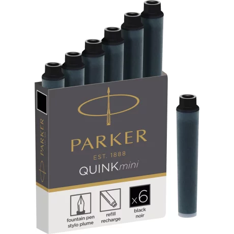 Set 6 Cartuse Mini Size Proprietar Parker Quink Black