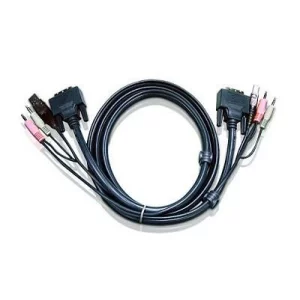 CABLU KVM ATEN cablu 3 in 1, conector tip USB (T) | 3.5 mm Jack (T) x 2 | DVI-D (T), &quot;2L-7D02U&quot;