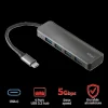 HUB extern TRUST, conectare prin USB 3.1 Type C, cablu 1 m, argintiu, TR-23328