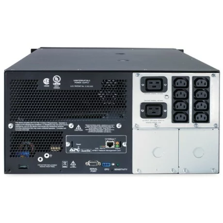 UPS APC, &quot;Smart-UPS SUA&quot;, Line Int. cu sinusoida pura cu management, tower, rack, 5000VA / 4000W, AVR, IEC x 10, 1 x baterie RBC55, display LCD, back-up 21 - 30 min., &quot;SUA5000RMI5U&quot;, SP prelungire garantie (WBEXTWAR1YR-SP-05/WBEXTWAR3YR-SP-05),